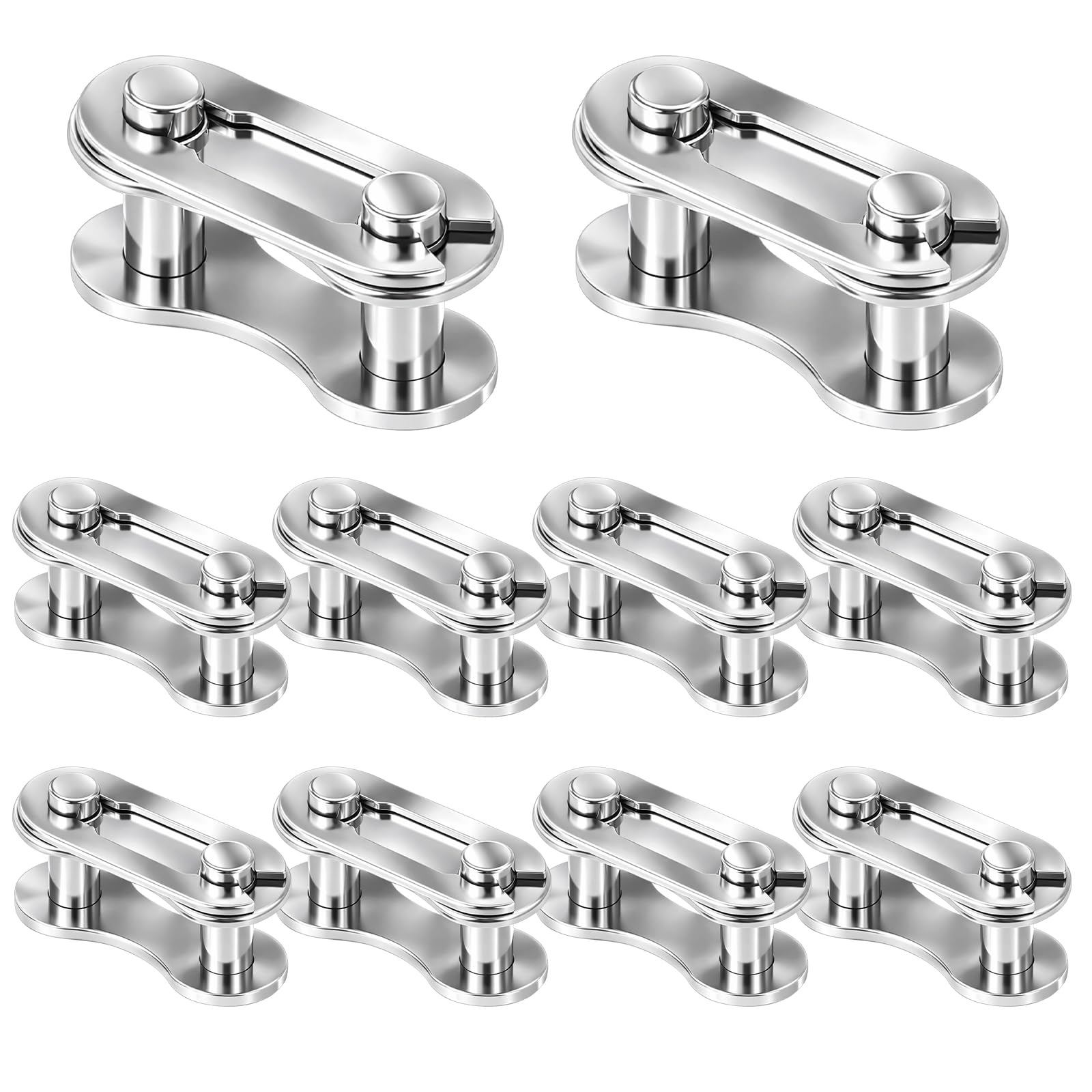 Photo 1 of 10 Pairs Bike Chain Master Link for Bicycle Missing Link, Single Speed Chain Connecting Links Master Links Connector Bike Chains Repair Accessories for Various Models (Silver)