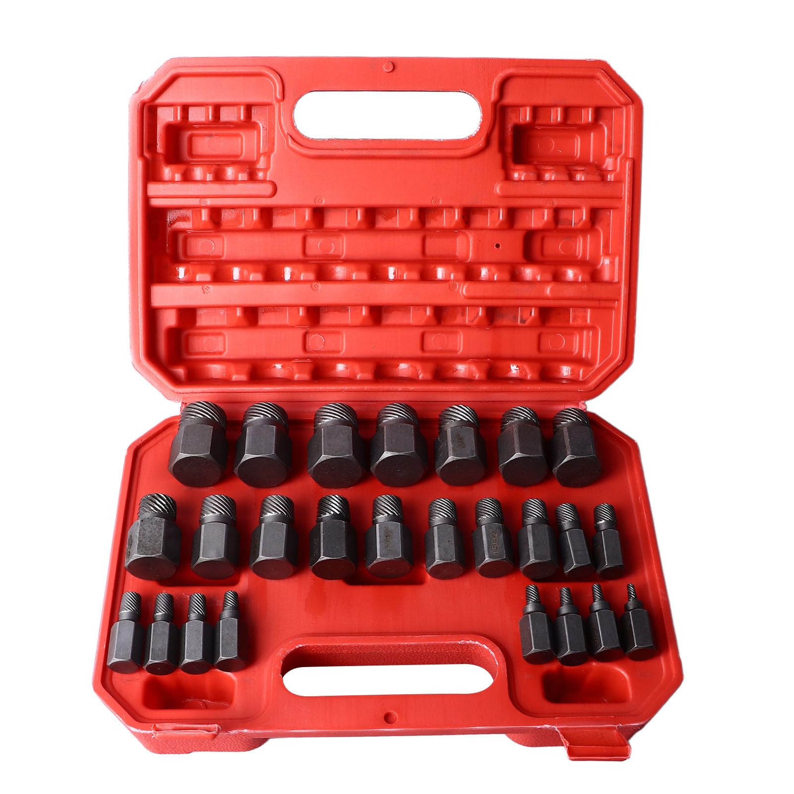 25Pcs Screw Extractor Set, Hex Head Multi-Spline Easy Out Bolt Extractor Tool, Premium Chrome Vanadium Steel Rounded Bolt Remover