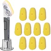 RIMAY Soap Dispensing Dish Brush Set with 10 Sponge Refills and Holder | Dish Brush with Soap Dispenser Kitchen Dishwashing Dish Wand Handle for Dishes, Pans, Pots, Sink