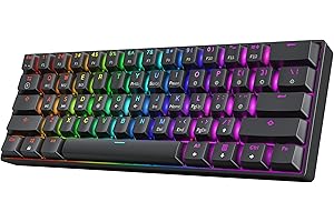 HK GAMING GK61 60% | Hotswap Mechanical Gaming Keyboard | 61 Keys Multi Color RGB LED Backlit for PC/Mac Gamer | US Layout (B