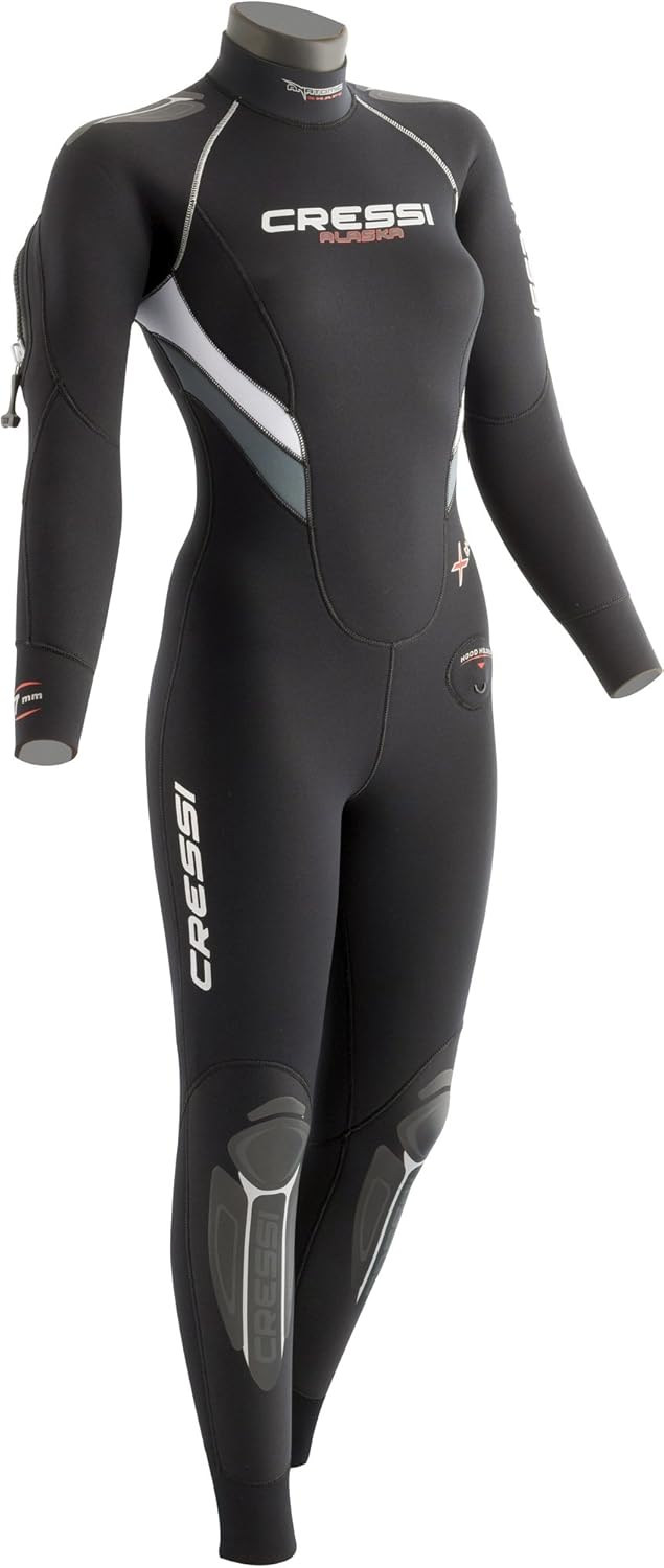 Cressi Women's Alaska Premium Neoprene 7mm Semi Dry Diving Suit , Black