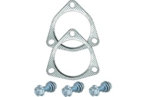 SHINTONES 2 PCS 3.5 inch 3-Bolt Exhaust Flange Gasket Turbo/Manifold/Header Down/Dump Pipe Flange, High Temperature Graphite for Headers, Catback, Axleback, MLSG High Temp Exhaust Gasket