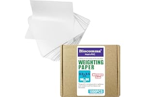 Biocomma 3.5x3.5 inches Cellulose Weighing Paper Sheet, Nitrogen Free,Non-Absorbing, High-Gloss (1000Pcs)