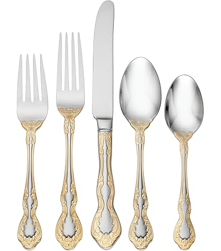 【Oneida】 クイーンエリザベスⅡ ディナーセット 5名用25本組 Amazon.com: Oneida 896768 James Street Satin Champagne 20 Piece