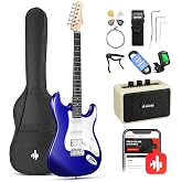 Donner 39-Inch Electric Guitar Kit - Purple Sapphire Blue HSS Pickup | Amplifier, Lessons, Bag, Tuner, Capo, Strap, Cable, Picks