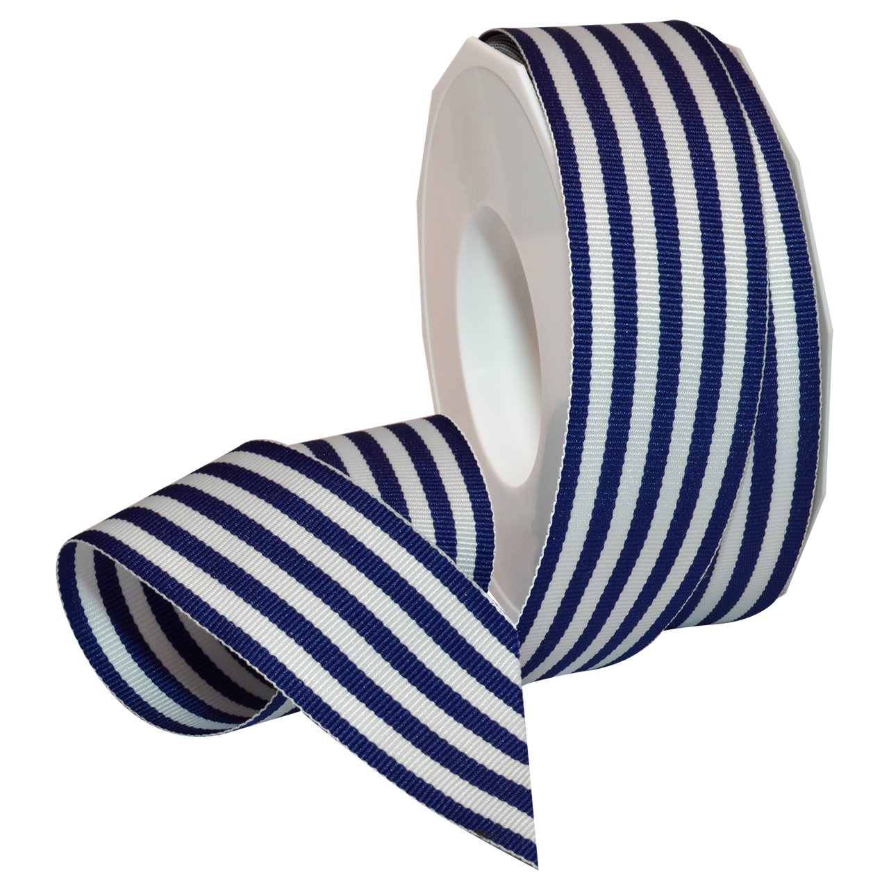 Morex Ribbon Striped Polyester Grosgrain Ribbon, Party Decorations, Gift Wrapping, Fun Patterns, 1-1/2" by 20 yd., Royal Blue