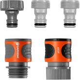 GARDENA (18270-81) 5-Piece Quick Connect Hose Fittings: Garden Hose Quick Connect Kit for 5/8 Inch or 1/2 Inch Hose - Quickly Connect Garden Hoses, Sprinklers, Spray Nozzles, and Accessories.