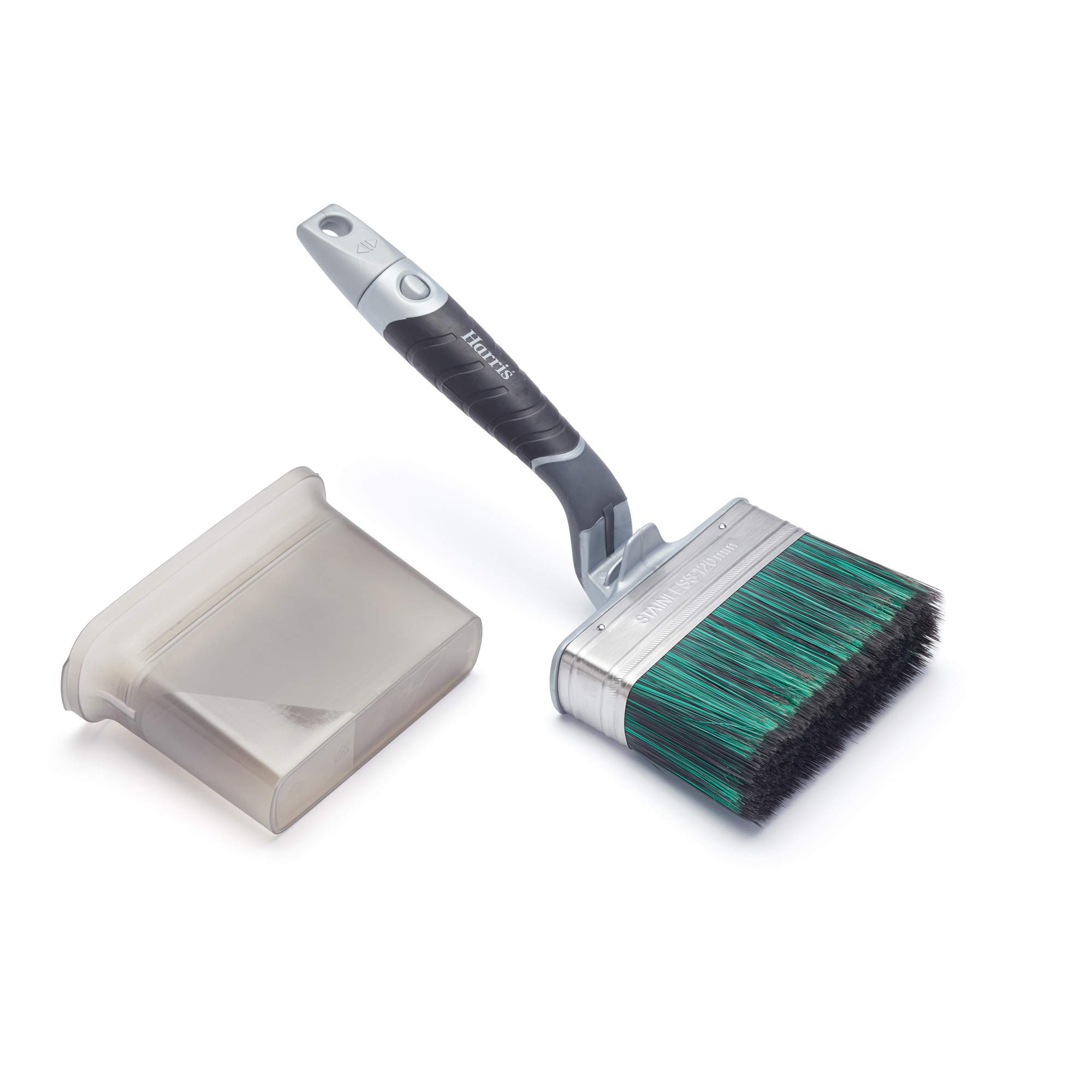 Harris Ultimate Shed & Fence Exterior Woodwork Swan Neck Paint Brush | 120mm Grey