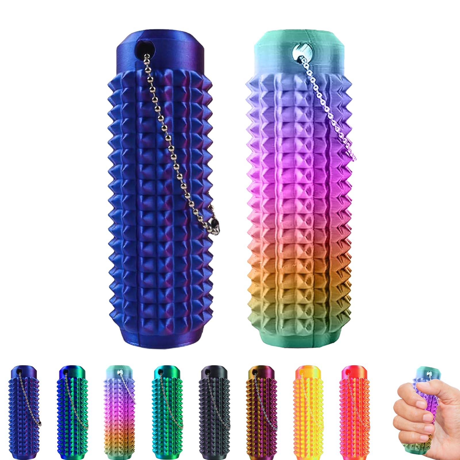 Photo 1 of 2 Pcs Little Ouchies Pain Fidget, Pain Stim Fidget Toy for Adults, 3D Printed Spiky Grippie Keychain, Sensory Toy for Anxiety Relief & Focus, Office Workers Novelty Gifts for Friends Family