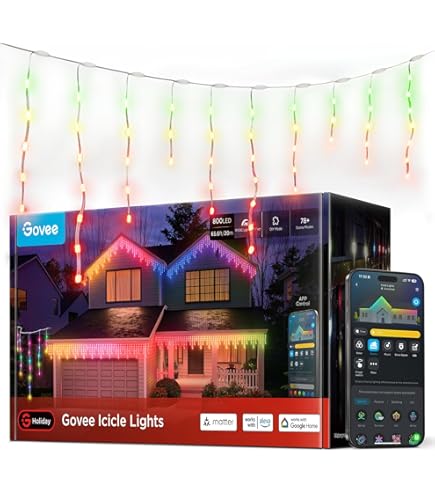 Govee Curtain Lights, Smart LED Window Lights, RGB Color Changing