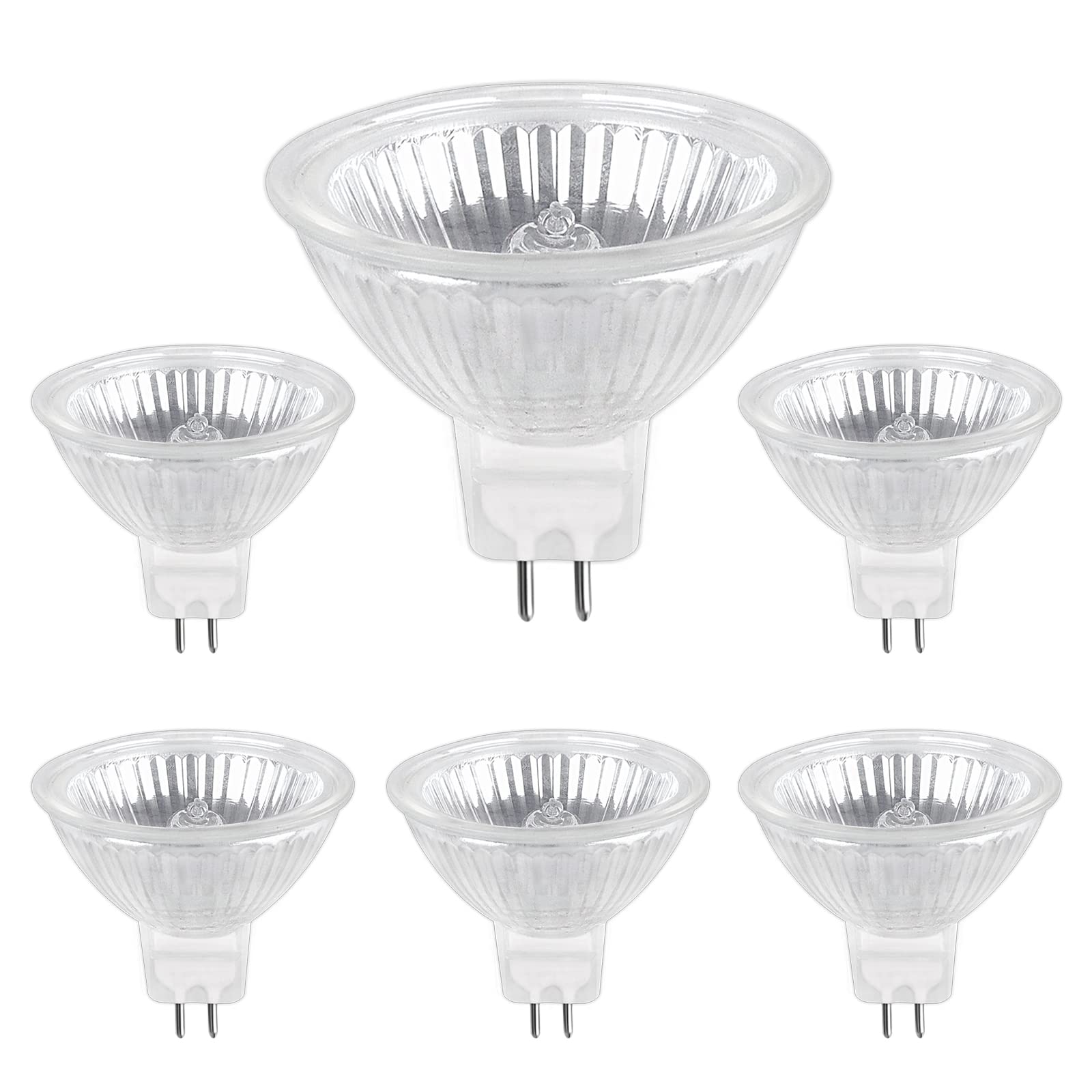 SCNNC MR16 Halogen Spotlight Bulbs 12V GU5.3 50W Dimmable, 680LM Warm White 2700K, GU5.3 Halogen Bulb 2 Pin for Track Recessed Exhibition Landscape Lighting, Pack of 6