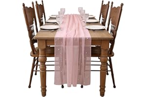 Pearl Table Runner - Easter Dining Party Decorations,White Tulle Fabric Table Runners,for Spring Easter Holiday Christmas Tha
