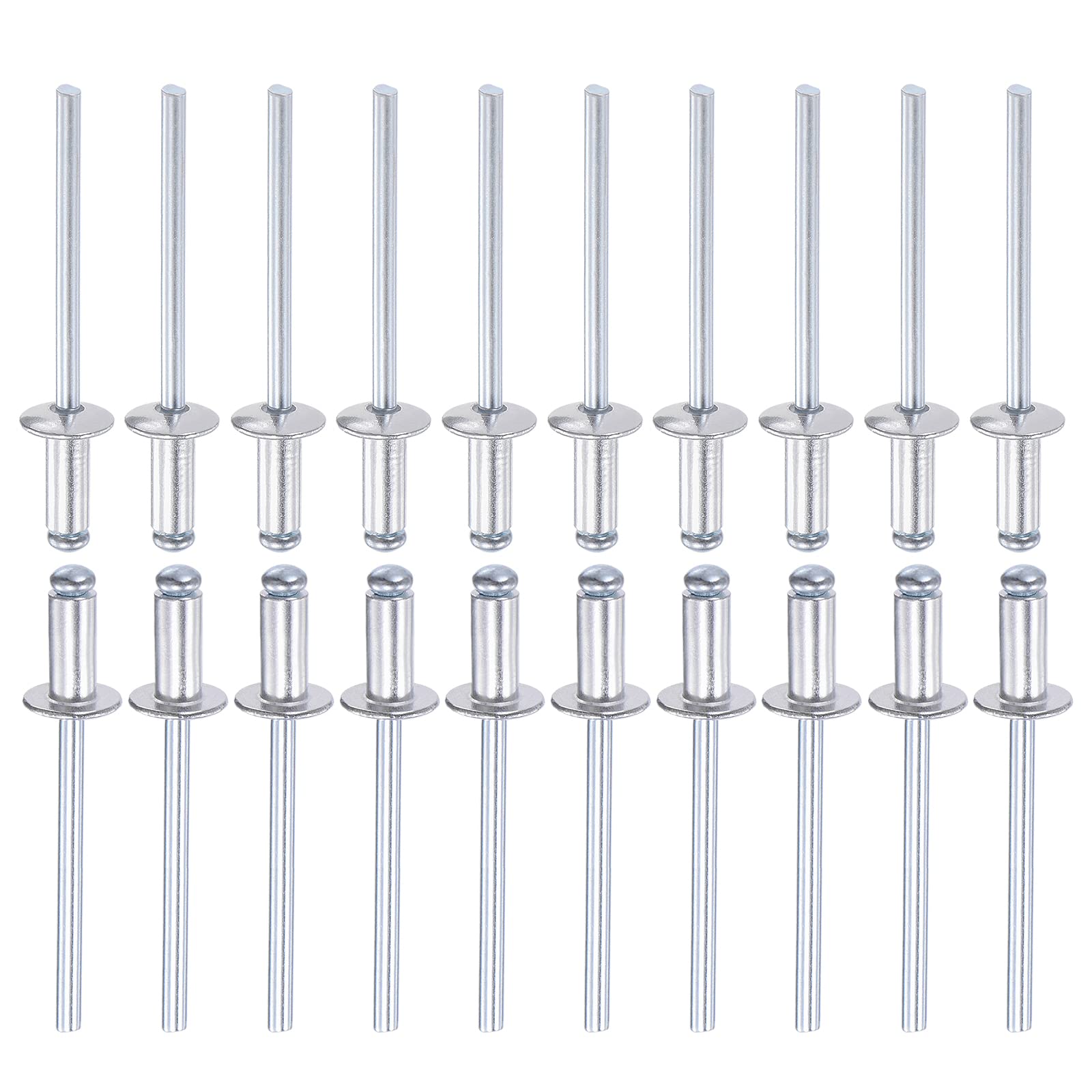 DTGN 4mm x 10mm (DXL) Blind Rivets - 120Pack - Good for Machinery Joining - Aluminum Dome Open End Rivet