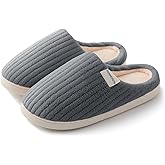 HUXMEYSON Slippers for Women, Warm Memory Foam Comfy House Slippers with Anti-Skid Rubber Sole for Indoor and Outdoor