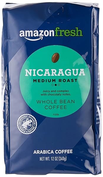 AMAZON FRESH, NICARAGUA WHOLE BEAN COFFEE, MEDIUM ROAST,...