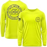 Custom Long Sleeve Shirts for Men, Hi Vis Safety Customized Workwear Company Uniform Long Sleeved Shirt Black