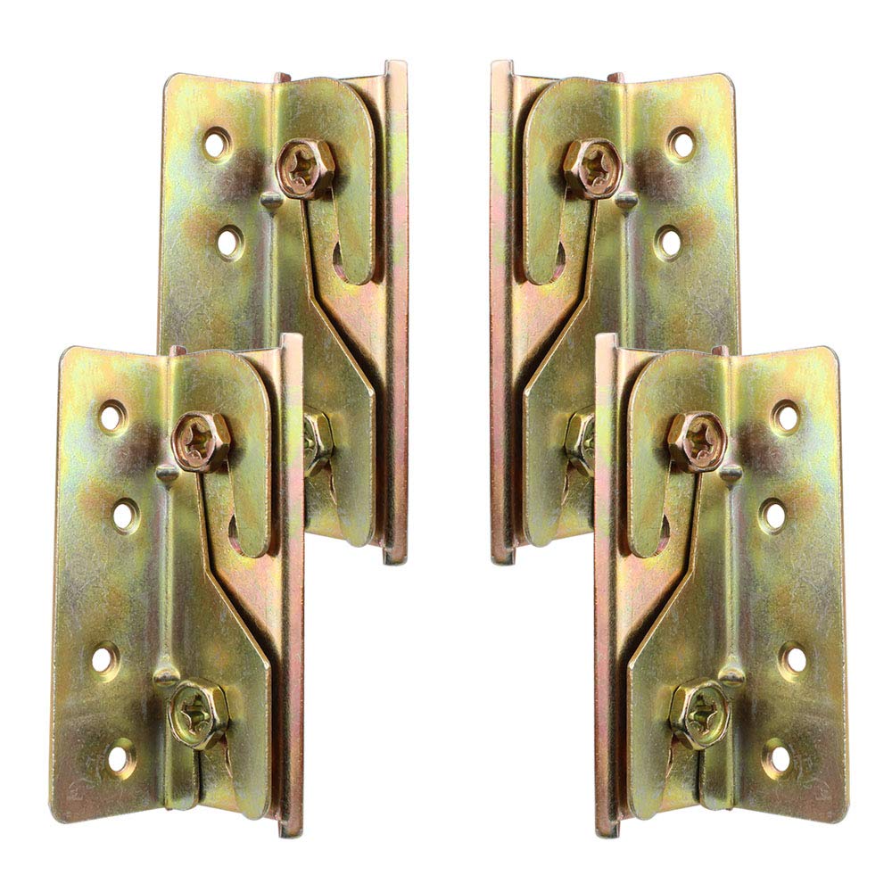 Dreamtop 4 Sets Non Mortise Bed Rail Brackets Heavy Duty Rust Proof Bed Rail Brackets Hardware Frame Bracket Fittings Fastener Screws And Magnetic Bit Holder Included Diy Tools Hardware