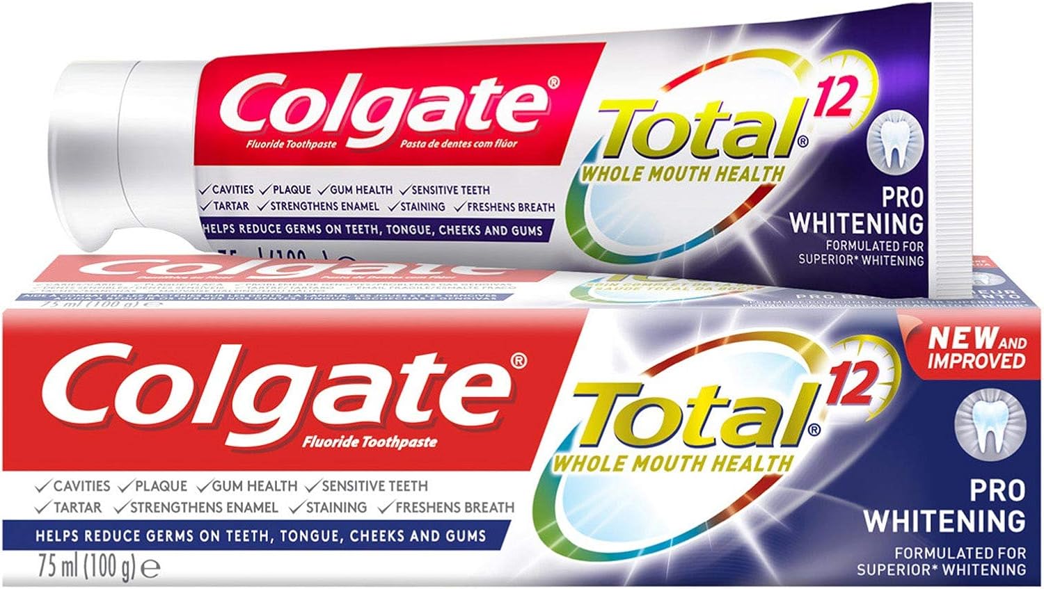 Colgate Total 12 Pro Whitening Toothpaste, 75ml Buy Online at Best