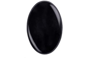 UFEEL Black Obsidian Palm Stone Crystal Natural Healing Crystal Oval Pocket Energy Stones for Anxiety Stress