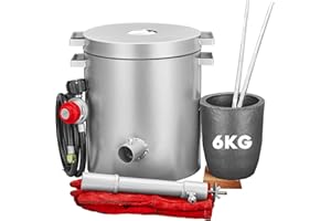 Takywep 6KG Propane Melting Furnace Kit, Large Capacity 2700°F High Foundry Home Kiln Smelting Gold Silver Copper Aluminum Metal Recycle Smelting Forge Casting Tool