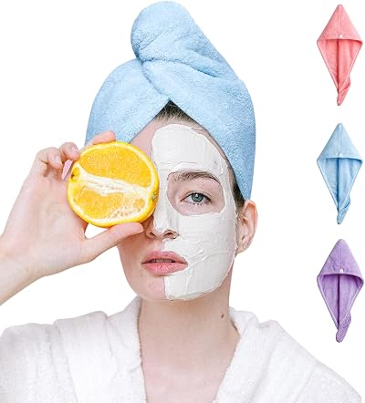 Good Nite 3 Pack Microfibre Hair Drying Towel Wrap Turbans 65x25 cm