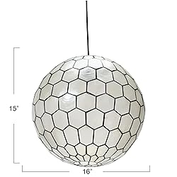 Creative Co-Op Capiz Honeycomb Ceiling Light