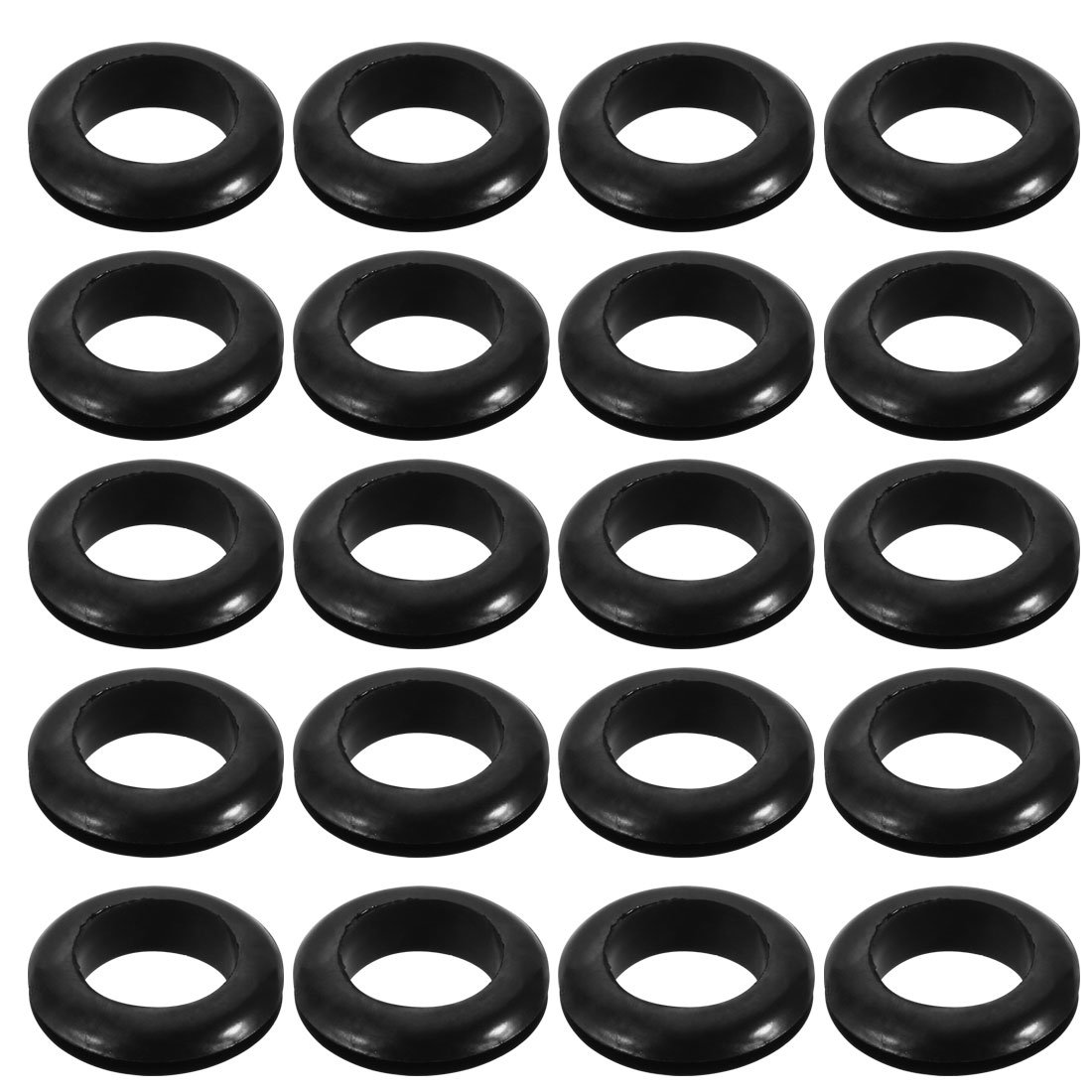 sourcingmap 20pcs Double Side Rubber Ring Sealing Grommet Wire Grommets 38mm x 11mm
