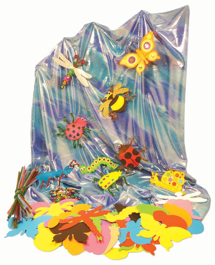 Springboard Minibeast Classroom Display Activity Pack - Coloured Card Creature Shapes w/ Display Fabric - Craft Supplies and Classroom Display Resources for Teachers - 100-Pack