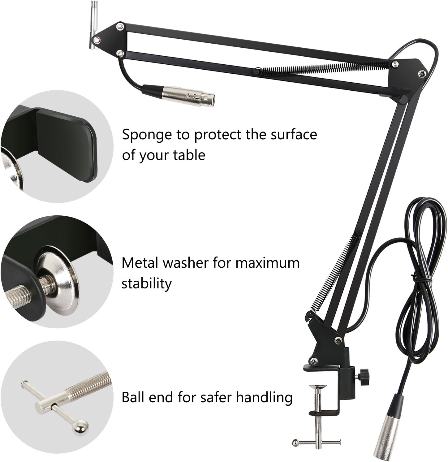 TONOR Pro Condenser Microphone XLR to 3.5mm Podcasting Studio Recording Condenser Microphone Kit Computer Mics with 48V Phantom Power Supply Black: Musical Instruments