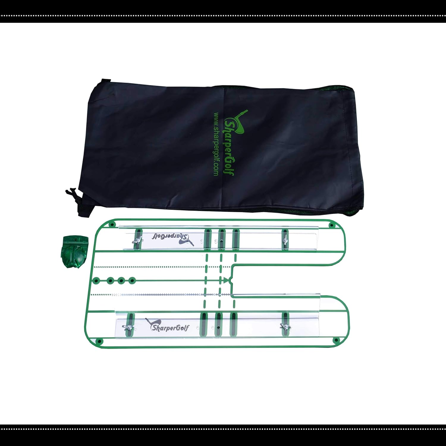 SharperGolf Premium Guide Rails Putting Mirror Large 9.25" x 17.5" Putt Swing Alignment Trainer, Portable Training Aid, Practice Equipment, Eye Path and Starting Line Trainer : Sports & Outdoors