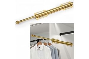 LOMILD Valet Rod for Closet Pull Out, Rod for Bedroom Laundry Room Bathroom, Brushed Gold