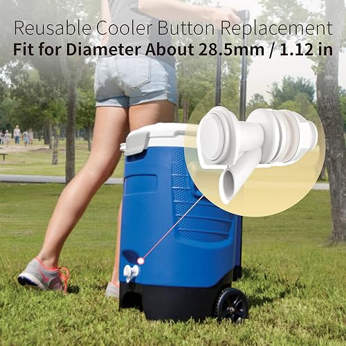 Igloo Replacement Spigot For Beverage Coolers - Fits 2, 3, 5, 10 Gallon Coolers, White Push-Button (Pack Of 5)