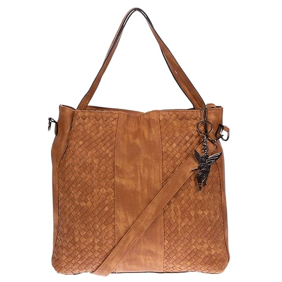 Kossberg Cognac Handtasche Damen Schultertasche Umhängetasche Cross Body Sommer
