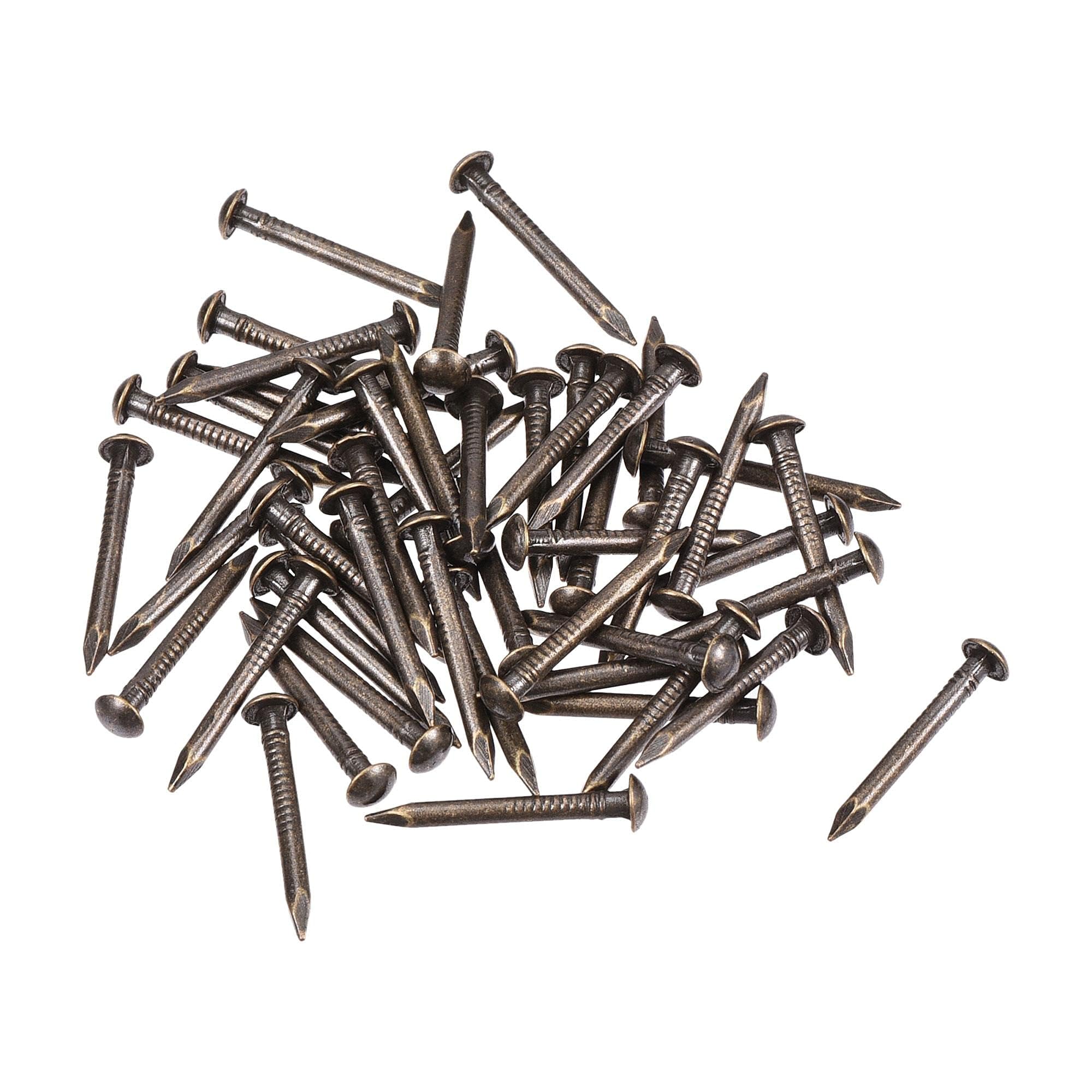 TOP-VIGOR 50Pcs Hardware Nails, 1.5mmx15mm Brass Nails and Pins Assortment, Wall Pins Tacks Nails for Woodworking, Panel Pins for Hanging Picture, Frame, Mirror, Construction，Furniture