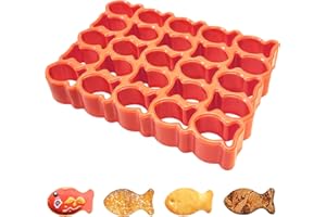 Sidosir 25-Cavity GoldFish Cracker Cookie Cutter, Mini Plastic Fish Biscuit Cutter for Tiny Treats,Fish Shaped Foods, Cookies
