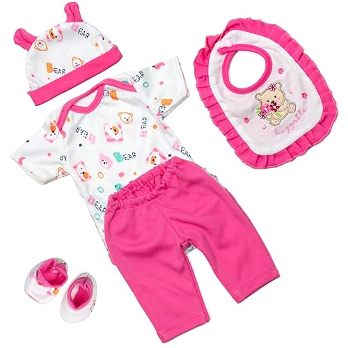 Reborn Baby Doll Clothes Pieces Set Girl's Outfit for 16-18
