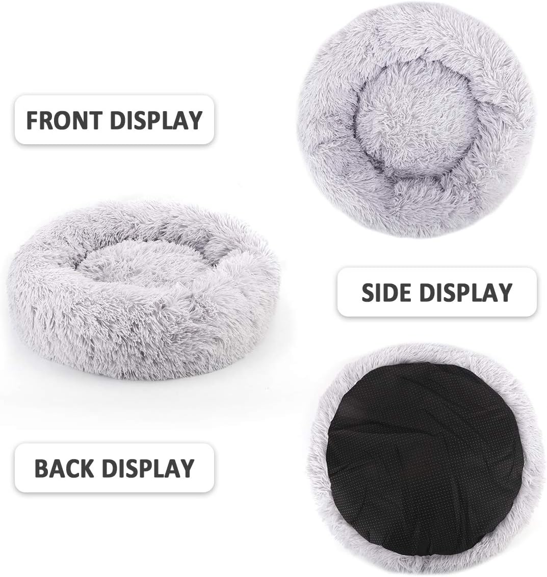 NOYAL Donut Dog Cat Bed, Soft Plush Pet Cushion, Anti-Slip Machine Washable Self-Warming Pet Bed - Improved Sleep for Cats Small Medium Dogs (Multiple Sizes) : Pet Supplies