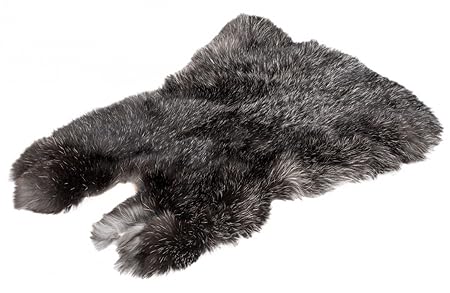 NaDeco Hasenfell schwarz Silber | Kaninchenfell | Dekofell | Tierfell