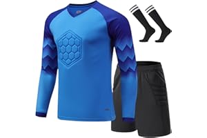 WEANGCW8238JIAN Kids Soccer Goalkeeper Jersey Mens Seaside Shirt Long Sleeve Training Soccer Jersey Youth Uniforms
