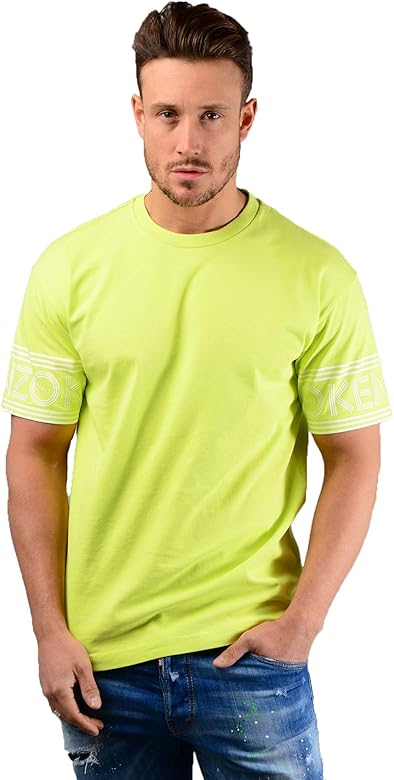 Kenzo Paris Mens 5ts043 Logo T Shirt In Lime Amazon Co Uk Clothing
