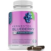 Teaveli Probiotic Blueberry Supplement with Wild Blueberries– 1000 mg/Serving with Powerful Polyphenols & Anthocyanins– 60 Capsules