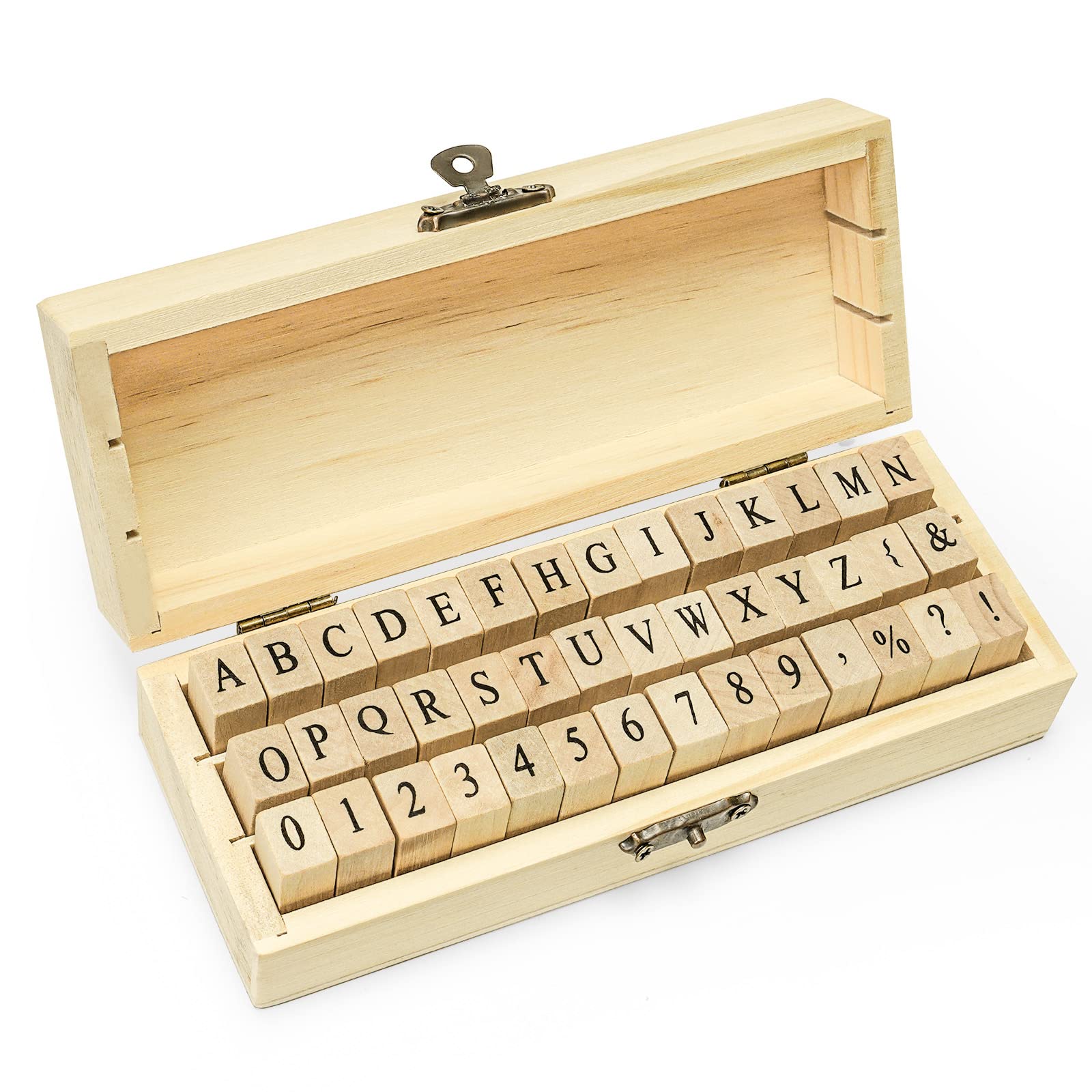 Toptime Letter Stamps, 42Pcs Rubber Alphabet Set With Storage Case, Vintage Number and Mini Symbol Stamps for Crafting, Journaling, Card Making, Scrapbooking, Kids Painting
