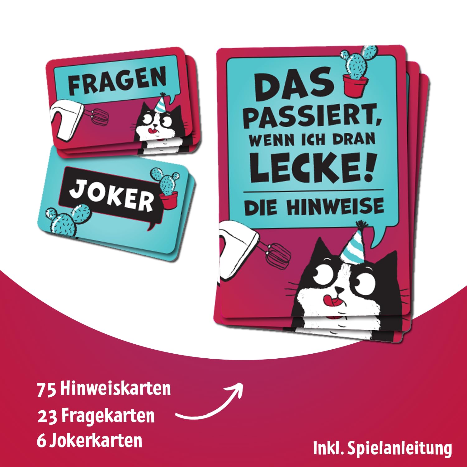Moses. was passiert, wenn ich dran lecke? - Absurdes Party-Ratespiel mit verrückten & lustigen Fragen, kommunikatives Kartenspiel für 3-8 Spieler ab 14 Jahren 2