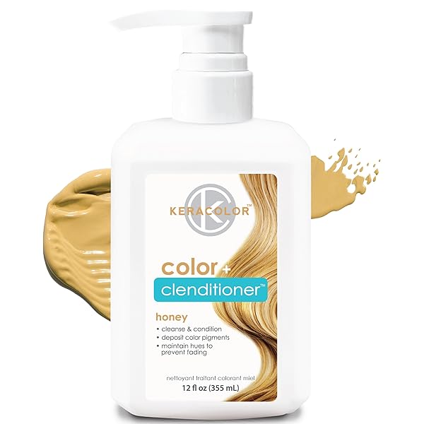 KERACOLOR CLENDITIONER HONEY HAIR DYE – SEMI PERMANENT HAIR COLOR DEPOSITING CONDITIONER, CRUELTY-FREE, 12 FL OZ(PACK OF 1)