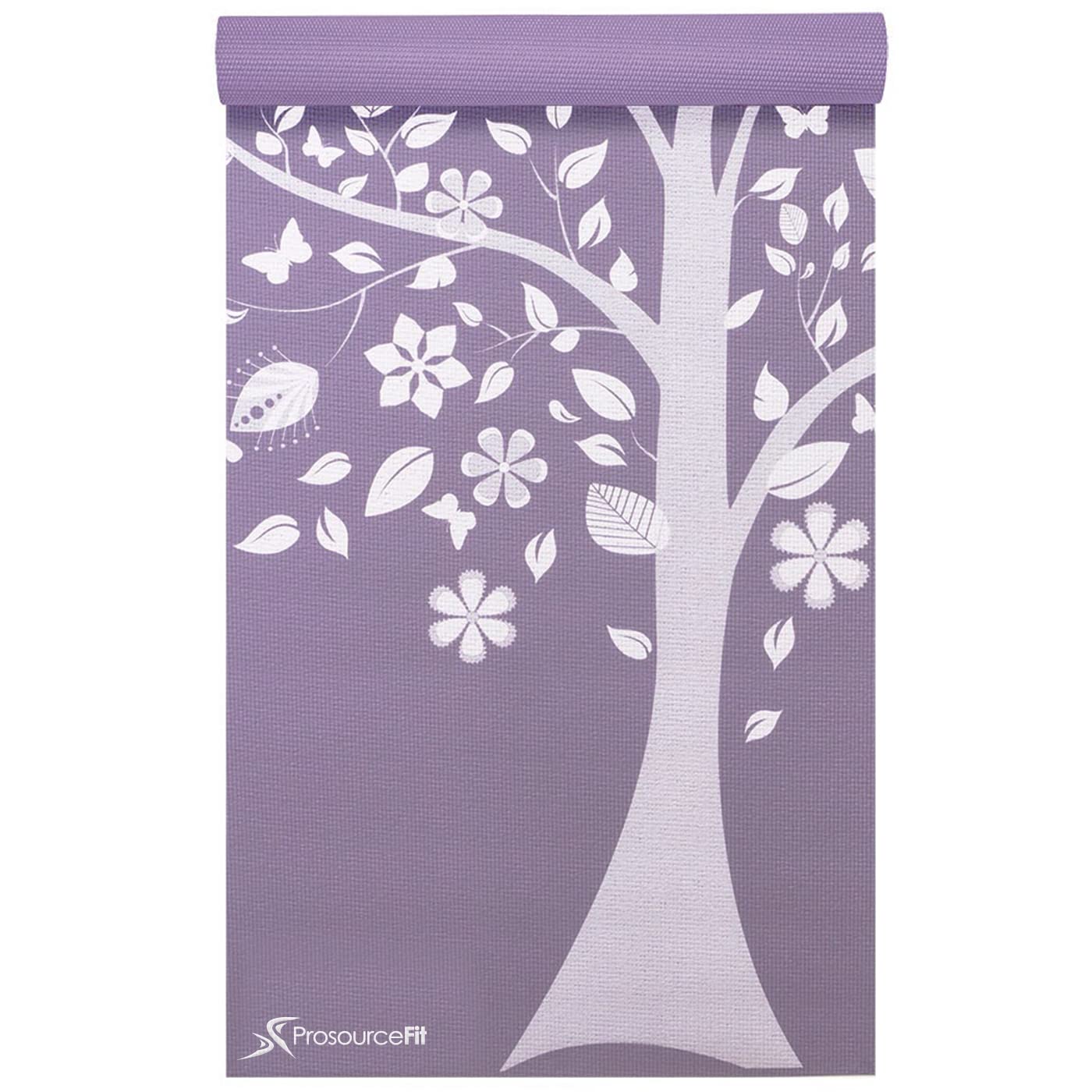ProsourceFit Tree of Life Yoga Mat 3/16" (5mm) Thick Workout Surface with Exclusive Printed Designs for Stylish Comfort, Stability, and Balance; Non-Slip Option for Yoga and Pilates