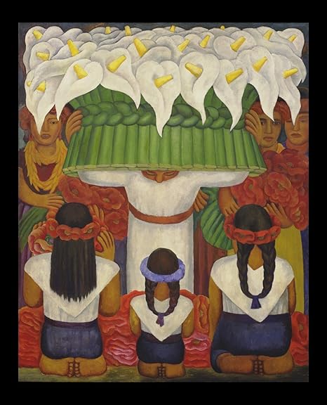 Tallenge Flower Festival Feast Of Santa Anita Diego Rivera Paintings Collection Medium Framed Canvas X 24 Inches Amazon In Home Kitchen