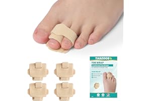 TASZOOS Hammer Toe Straightener Corrector for Women & Men - 4 Pcs Broken Toe Wraps Splint Relief for Curled, Hammer, Crooked, Broken Support (Beige)