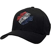 Harley-Davidson Men's RWB Bar &amp; Shield Logo Stretch Fit Baseball Cap - Black
