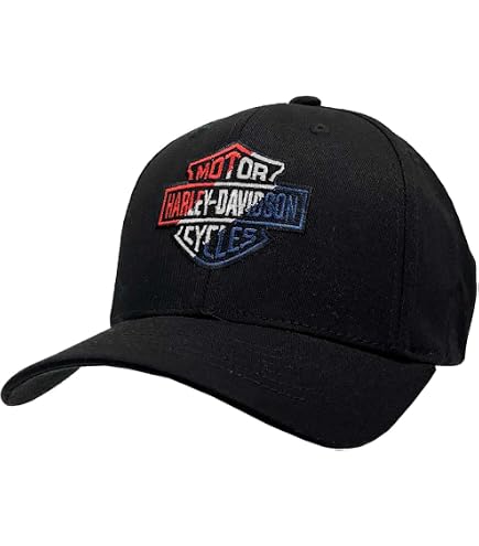 Harley-Davidson Men's Embroidered #1 RWB One Stretch Fit Baseball