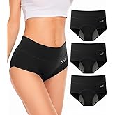 Saliryj Women's Period Underwear Heavy Flow, High Absorbency Cotton Panties LeakProof Postpartum Menstrual Briefs Women Teens